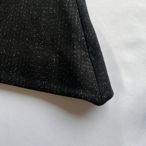 NWT ZADIG & VOLTAIRE JOUR SPARKLE BLACK SILVER METALLIC WOOL BLEND A-LINE SKIRT - Picture 7 of 9